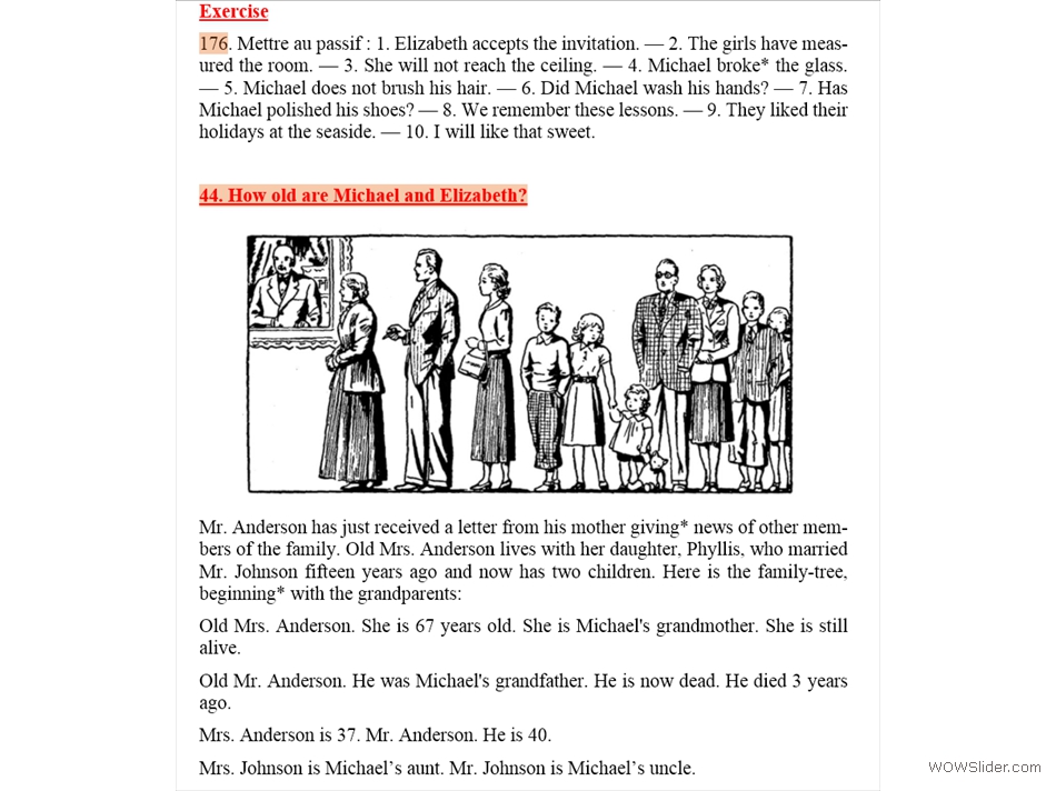 Début de la 2e année d'anglais