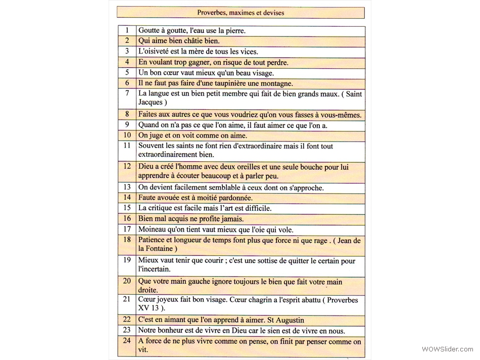 Maximes et proverbes